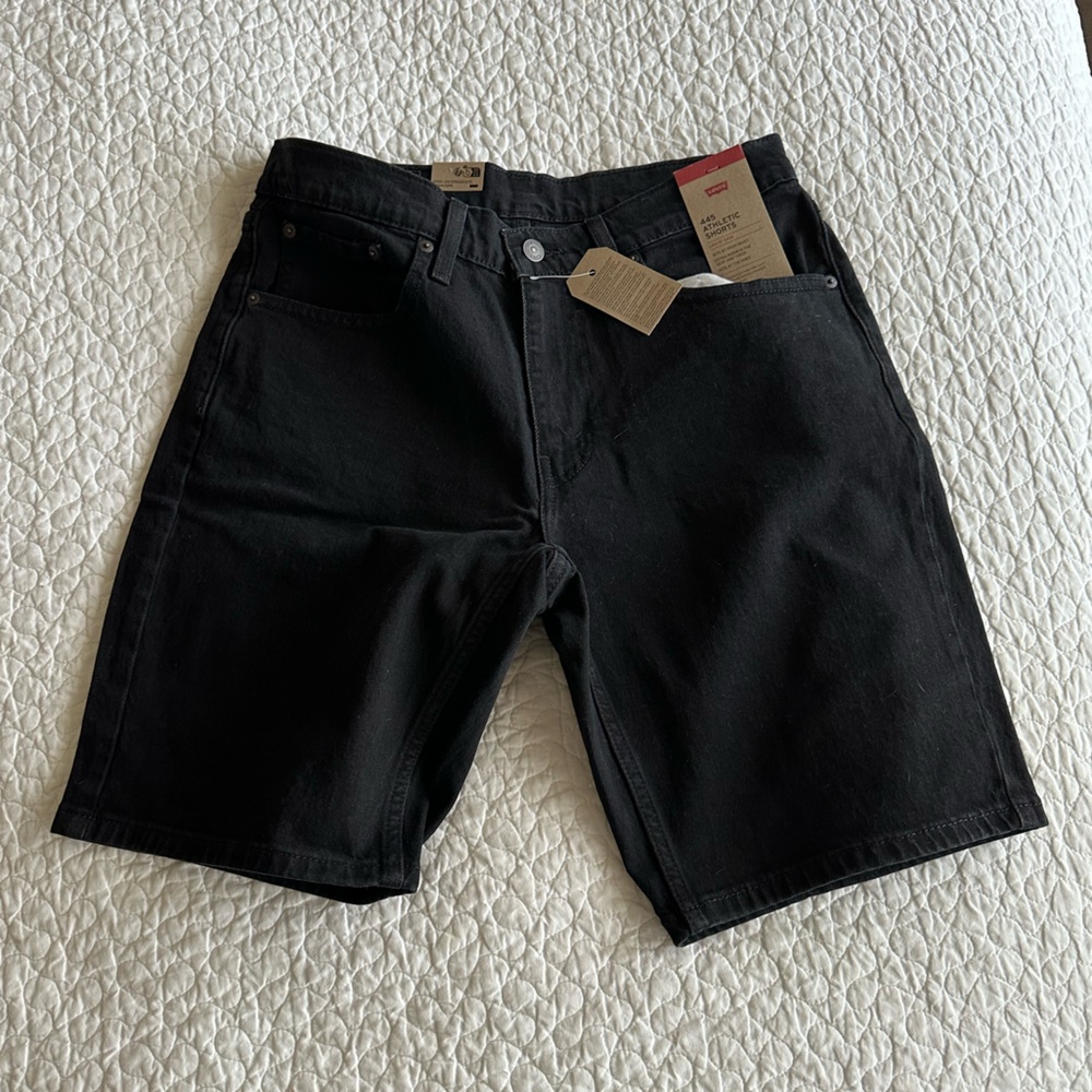NWT Levi's 445 Men's Athletic Cut Black Jean Shorts - Picture 4 of 6